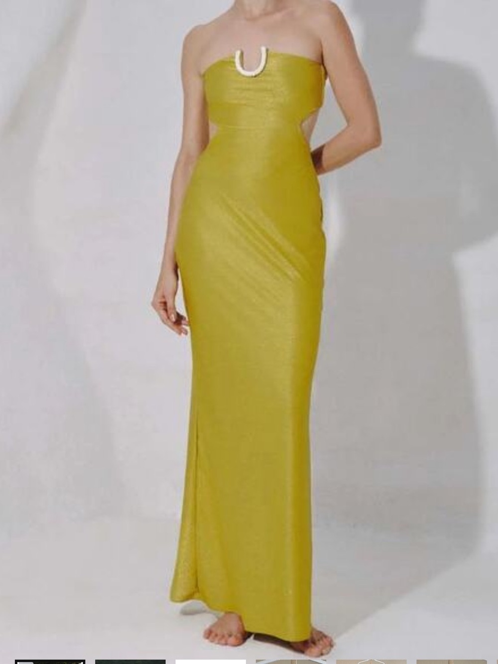 Baobab Collection Strapless Chartreuse Column Gown